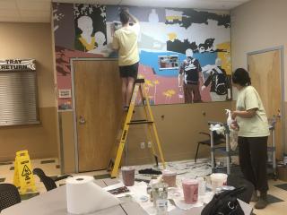 Painting second mural.