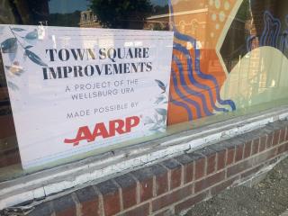 Sign about Town Square Improvements