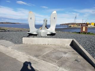 Refurbished anchor from USS Anchorage.