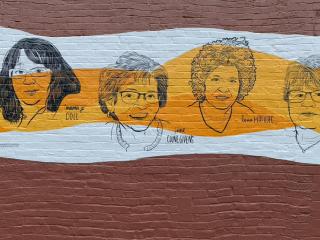 Mural honoring 6 women of Lawrenceville.