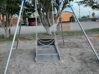 Wheelchair accessible swing.