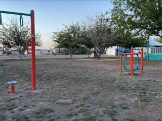 New fitness equipment at park.