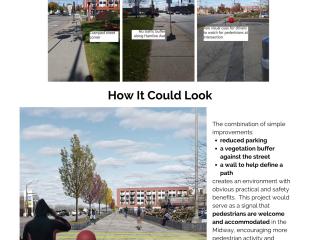 Poster of alternatives to current pedestrian route.