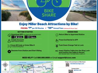 Flyer for Miller Beach Bike Share