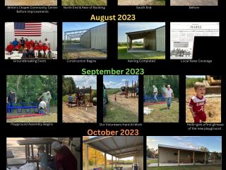 Photo collage of project progress.