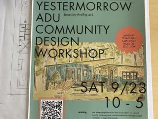 Flyer for ADU Community Design Workshop.