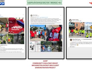 Photo collage of social media posts from walk audit.