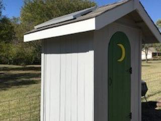 New outhouse with solar panels.