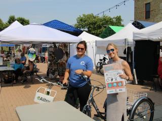 Pop-up event with bike share information.