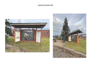 Photo collage of kiosk at Quilcene School
