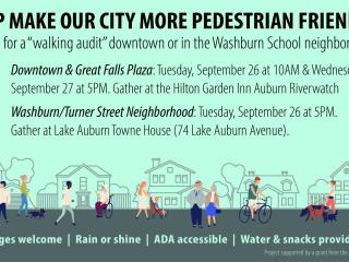 Flyer for walk audit dates.