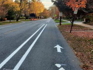 New bike lane striping.