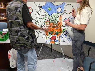 Seeking community engagement from older adult for mural imagery.