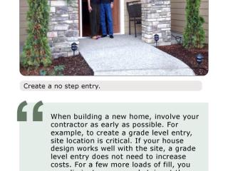 Page from Universal Design Booklet about entrances.
