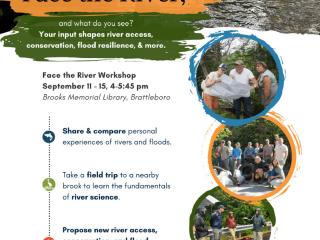 Flyer for "Face the River" event.