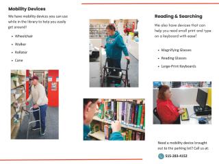 Flyer for availability of Accessibility Tools at South Side Library (page 2) .
