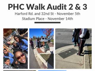 Photo collage from walk audit.