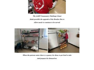 Photo collage of of self-service pantry area.