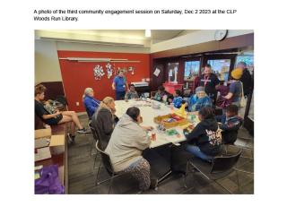Community meeting with older adults to design street mural