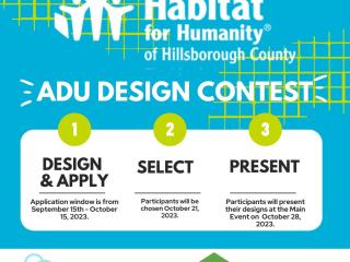 Flyer for Accessory Dwelling Unit design contest.