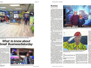 Newspaper articles about new murals.