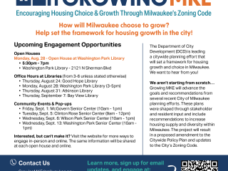 Flyer about "Growing MKE" events.