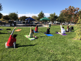 Yoga in the park.