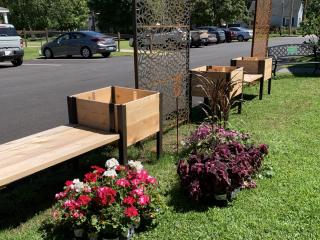 New benches, planters, and privacy screens.