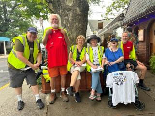 Group conducting walk audit.
