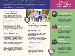 Brochure for service for Hispanic community( (in Spanish, Page 2).