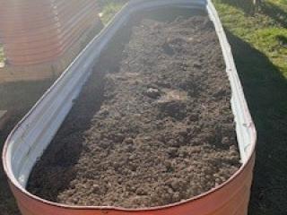 Raised garden beds ready for planting.