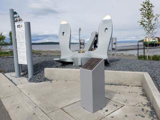 Refurbished anchor from USS Anchorage.