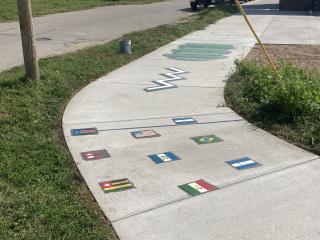 New artistic sidewalk.