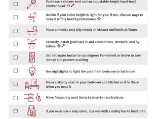 Checklist of Home Safety Assessment (page 1).