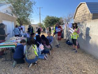 Alleyway activation for Walking School Bus.