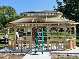 Gazebo under construction.