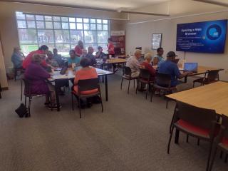 Older adults attending digital literacy class.