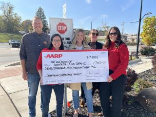 Large check presentation.