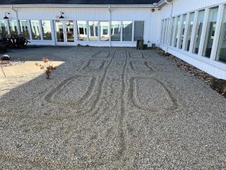 Senior Center courtyard before garden installation.