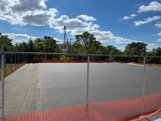 New pickleball court under construction.