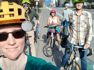 Group riding on new Protected Bike Lane (PBL).