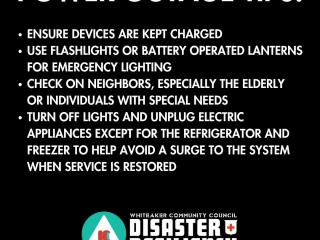 Flyer for for tips in power outages.