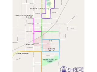 Map of 5 areas where Walk Audit to be conducted.