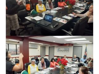 Attendees at digital literacy training.