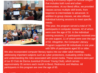 Flyer about digital literacy classes.