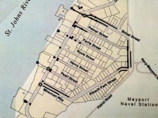 Map of Walk Audit in Mayport.