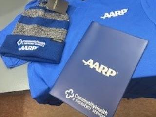 AARP warm hat and tshirt for Walk Audit participants