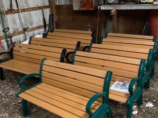 Benches ready for installation.