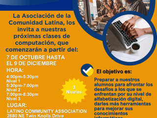 Bilingual flyer for digital literacy class.