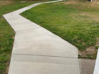 New sidewalk to bathrooms.